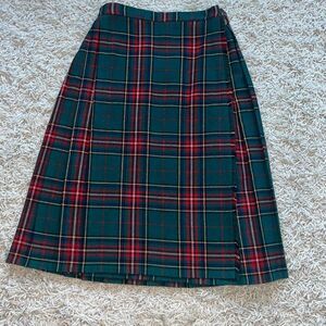 Vintage THE SCOTCH HOUSE Made In Scotland Pure Wool Kilt Skirt Tartan Womens 26